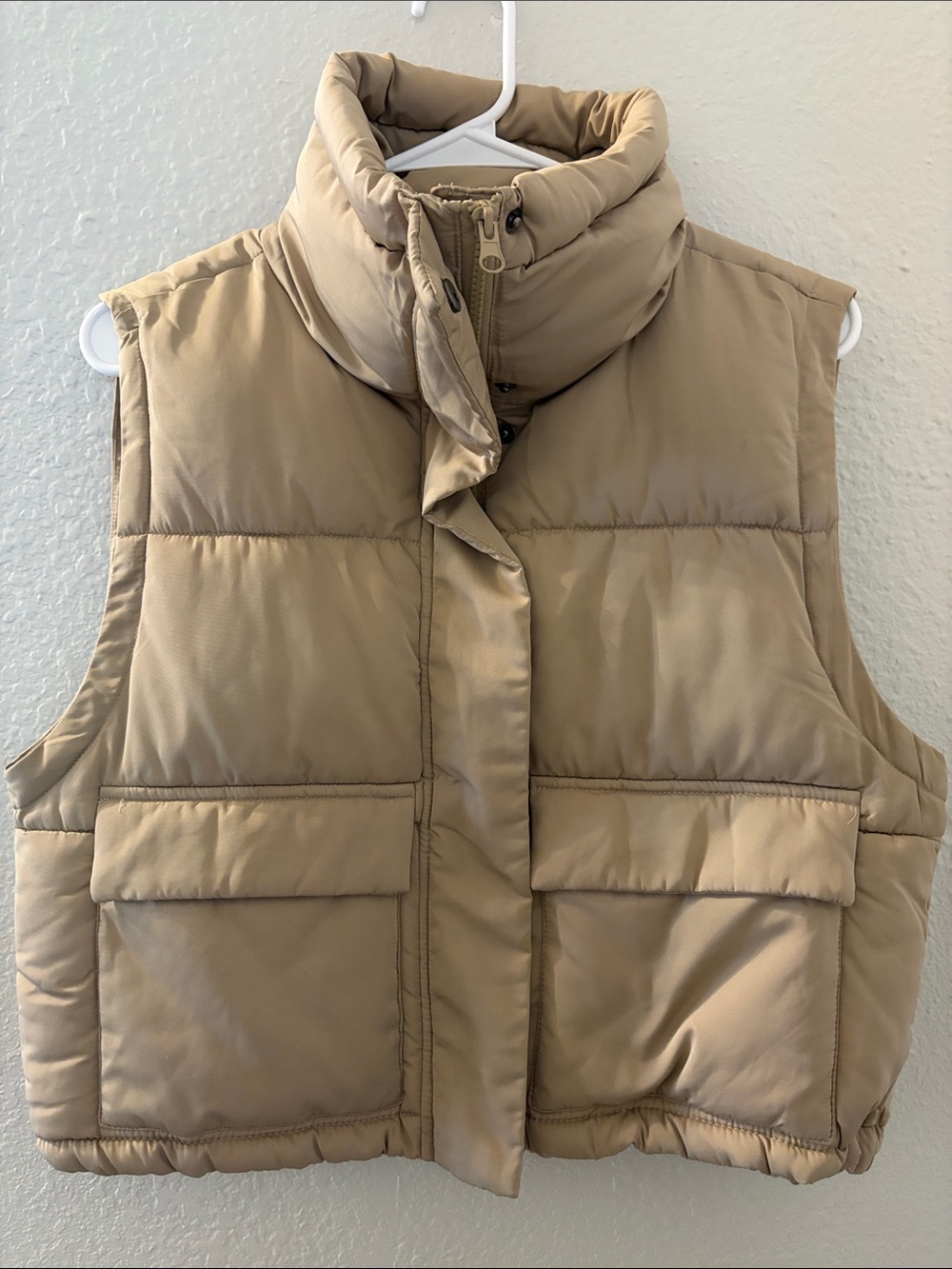 Thread & Supply Tan Quilted Puffer Vest